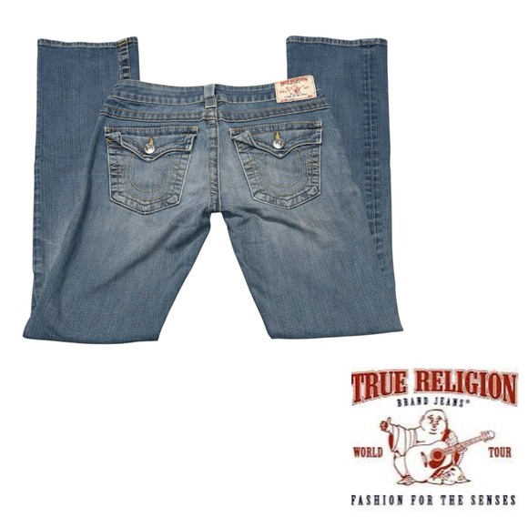 True‎ Religion Billy Straight Jeans Womens Size 28 Western Rodeo  School Denim - Picture 1 of 13